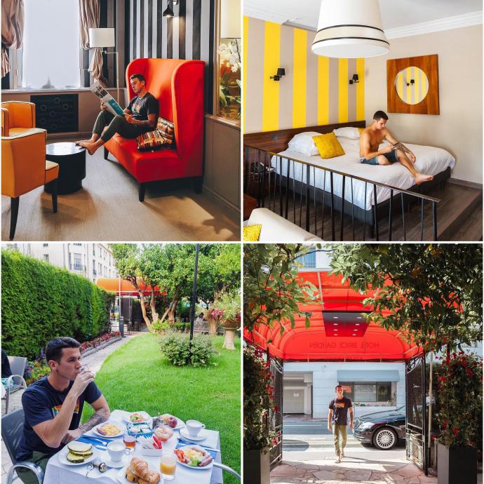 Travel blogger at the Hotel Brice Garden Nice